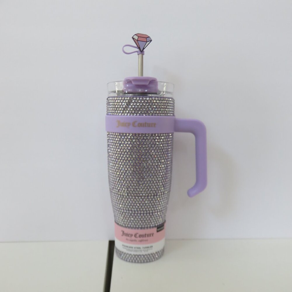 Juicy Couture  Purple Rhinestone Stainless Steel 40 Oz Tumbler